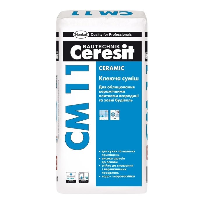 Клей для керамічної плитки Ceresit CM 11 Ceramic (25кг)