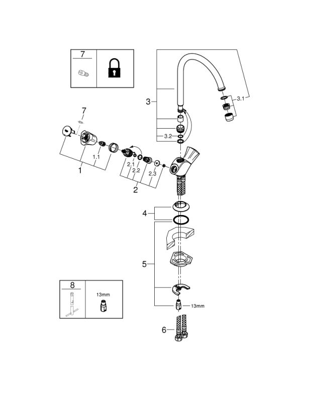 Grohe Costa L Змішувач для кухні, двовентильний (31831001)