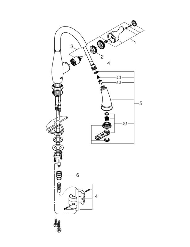 Grohe Parkfield Одноважільний змішувач для мийки (30215001)