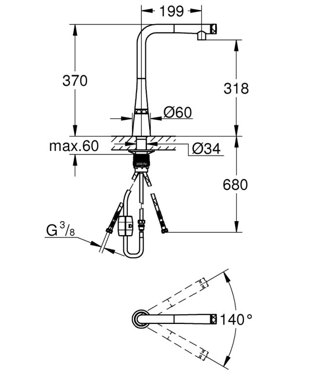 Zedra SmartControl Смеситель для мойки (31593002)