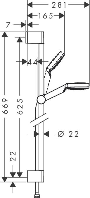 Душовий набір Hansgrohe Crometta 1jet / 0,65m (26533400)