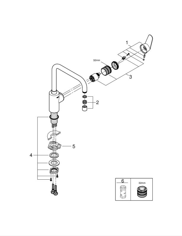 Grohe Eurodisс Cosmopolitan Змішувач для кухні (32259002)