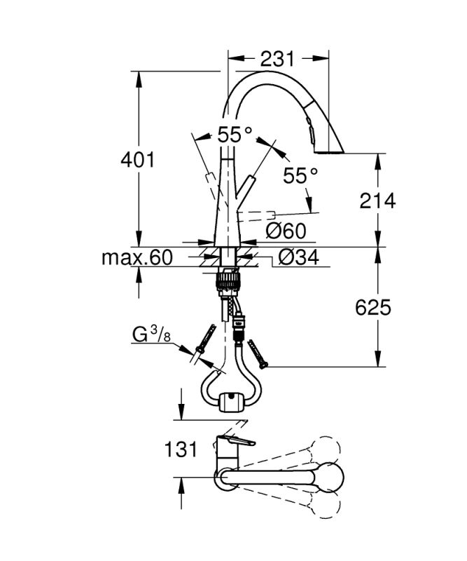 Grohe Zedra Змішувач для кухні (32294002)