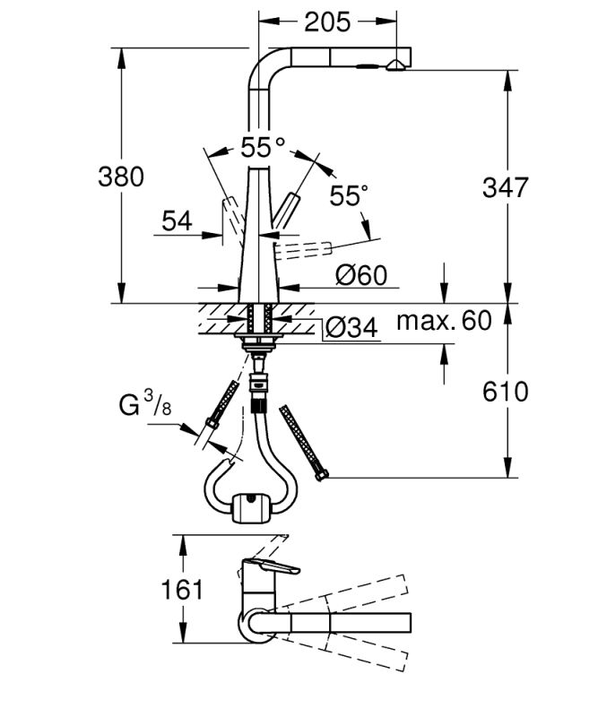 Zedra Смеситель для кухни Grohe (32553DC2)