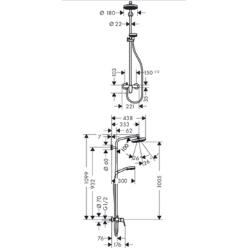 Душова система Hansgrohe Crometta 160 с одноважільним змішувачем (27266400)