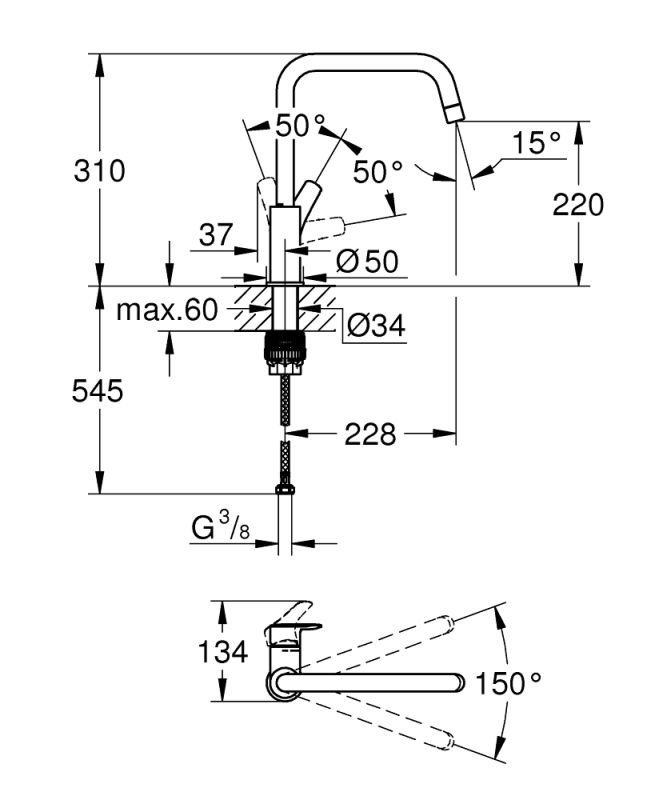 Grohe Via Змішувач для кухні (30568000)