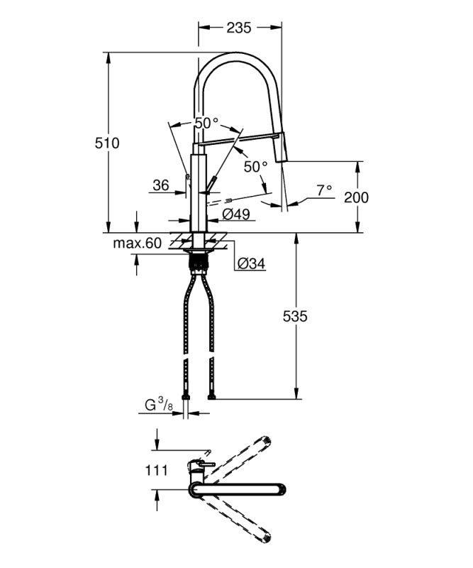 Viamo Смеситель для кухни Grohe (30433000)