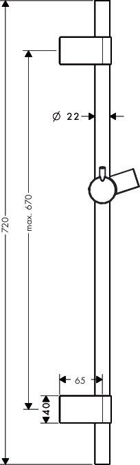 Душевая штанга Unica'S Puro 0,72m Hansgrohe (28662000)