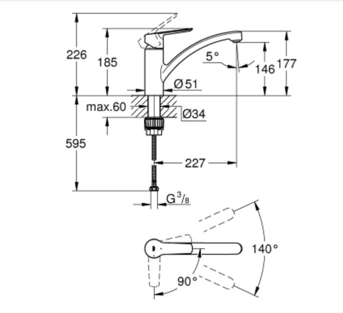 Grohe QuickFix Start Змішувач для кухні (31138002)