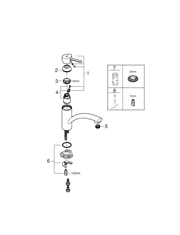 Grohe QuickFix Swift Одноважільний змішувач для мийки (30358000)