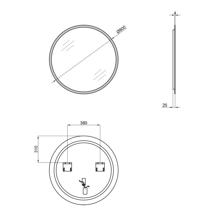 Зеркало Qtap Virgo R800 с LED-подсветкой QT1878250680W