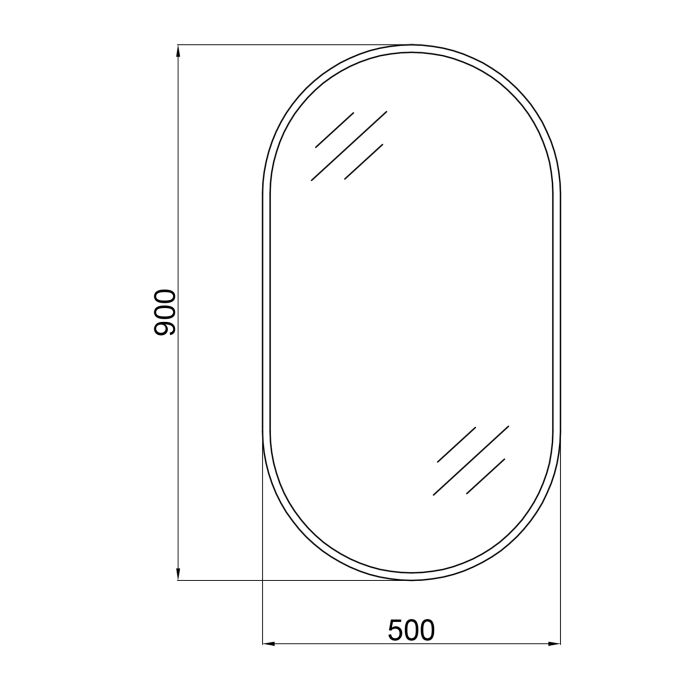 Дзеркало Qtap Scorpio 500х900 з LED-вимикачем QT14787001B