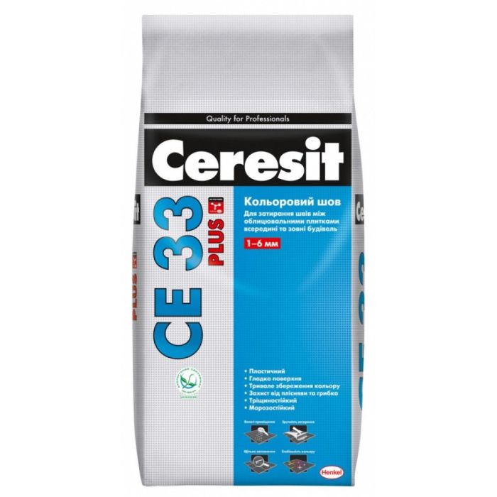 Затирка Ceresit CE-33 Plus 117 чорний, 2 кг