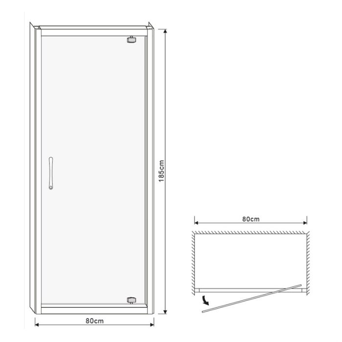 Душові двері EGER 80x185 599-150-80