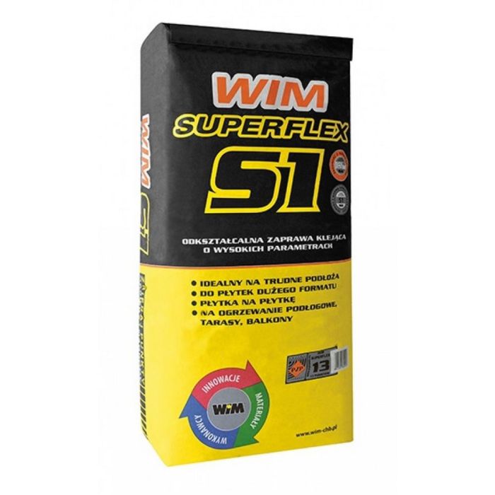 Клей для плитки Wim Superflex S1/25кг, серый